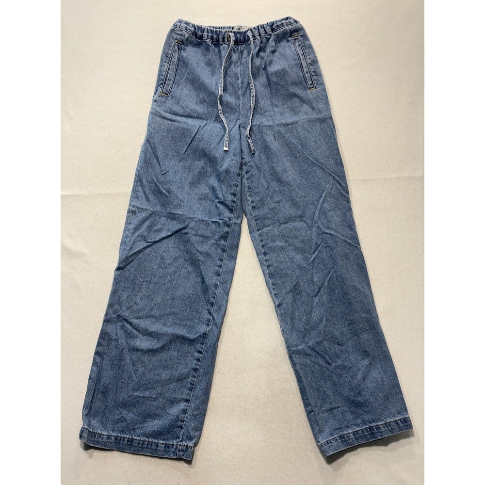 Zara Jeans Mens 30x30 Blue Medium Wash Relaxed Straight Elastic Waist Denim